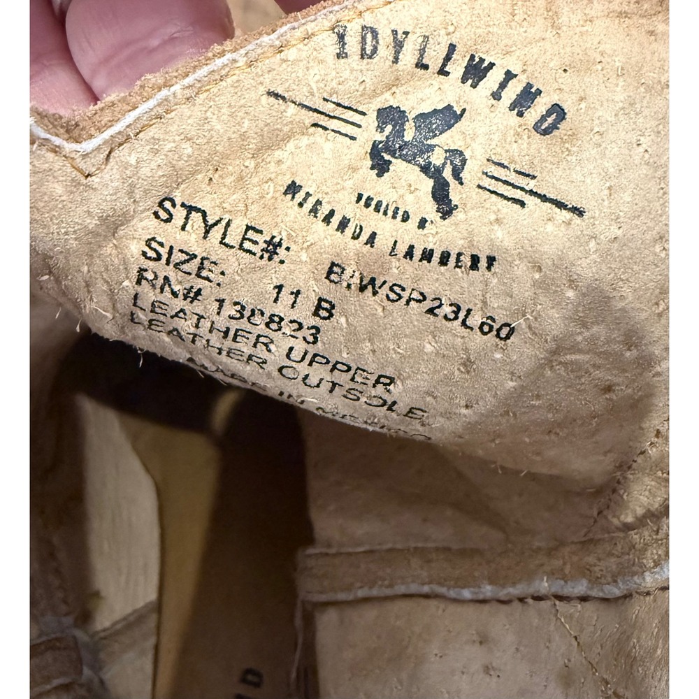 Idyllwind Miranda Lambert Tan Suede Western Cowboy Boots Booties Womens 11B - Picture 10 of 10